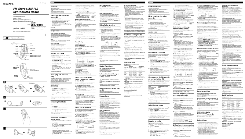 Página 1 del manual Manual de usuario Sony SRF-M75PM