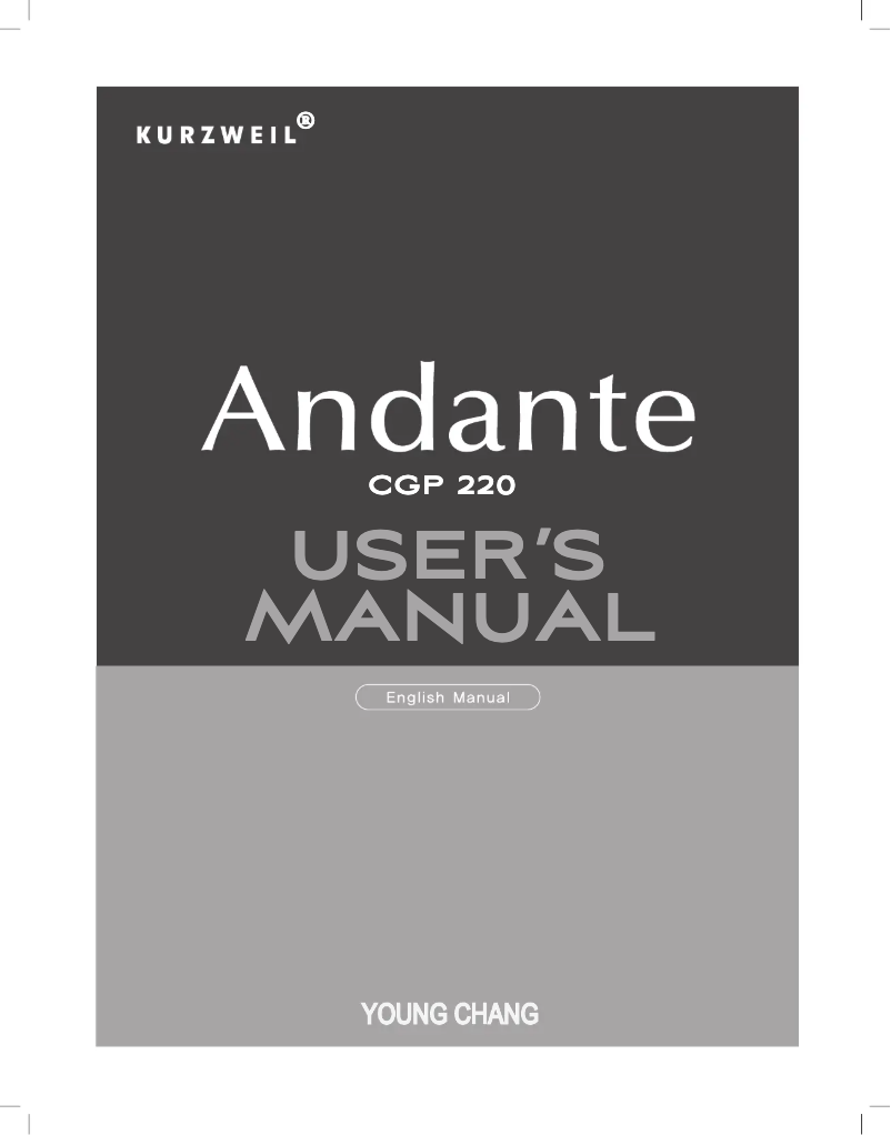 Page 1 de la notice Manuel utilisateur Kurzweil CGP220