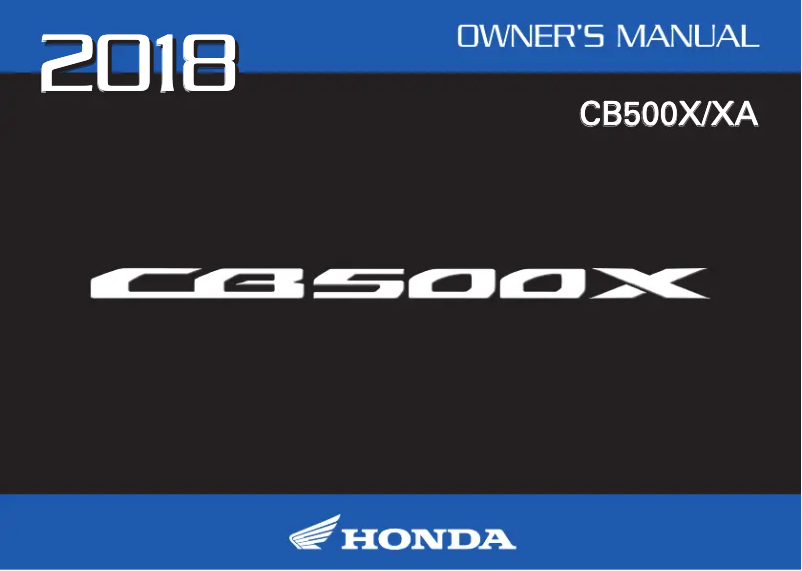Imagen de la primera página del manual del dispositivo CB500X (2018)