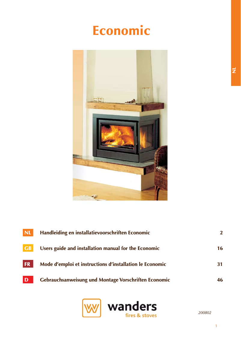 Page n°1 - Manuel utilisateur Wanders Economic 75