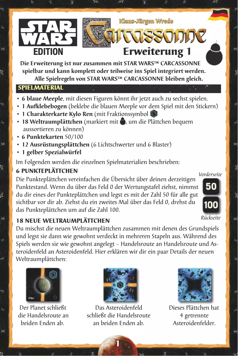 Page n°1 - Manuel utilisateur Schmidt Carcassonne Erweiterung 1