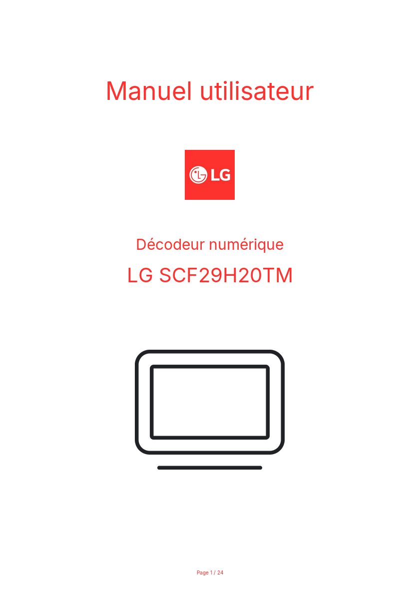 Page n°1 - Manuel utilisateur LG SCF29H20TM