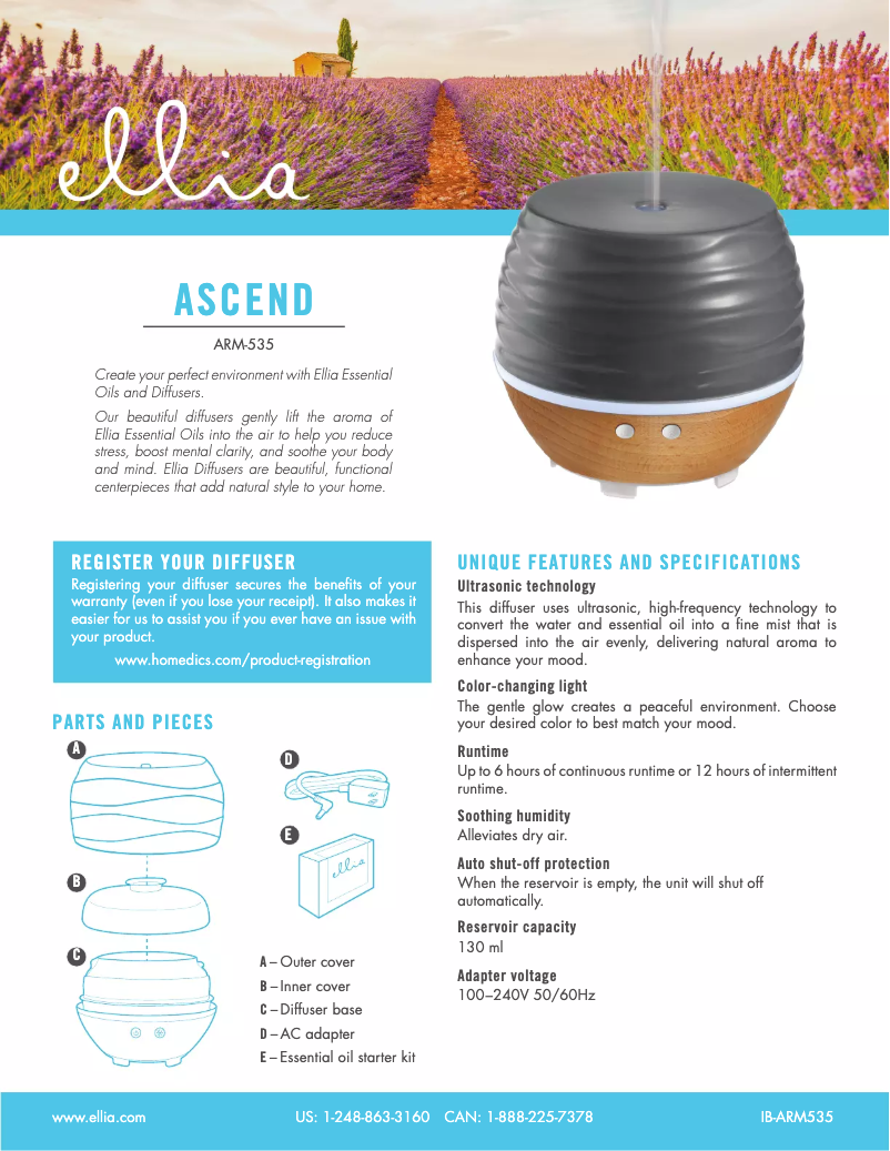 Página 1 del manual Manual de usuario ELLIA Ascend ARM-535