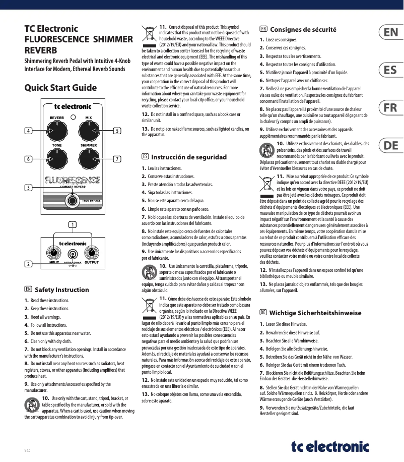 Page n°1 - Manuel utilisateur TC Electronic Fluorescence Shimmer Reverb