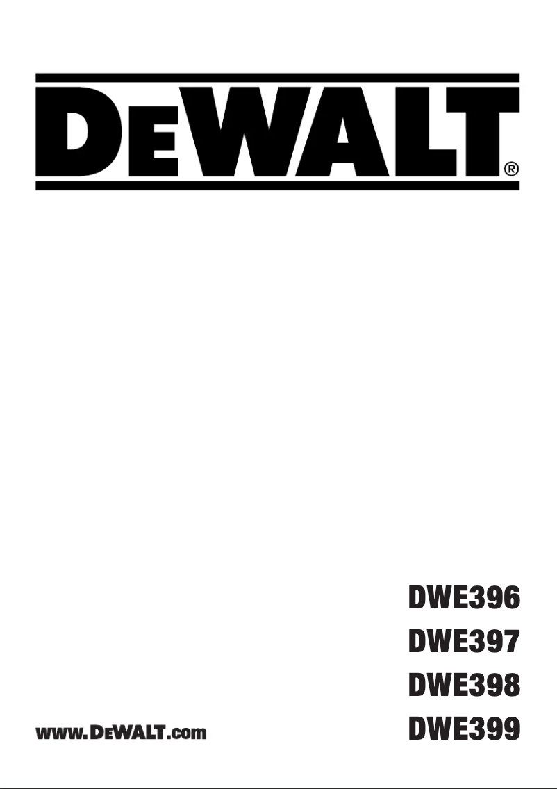Page n°1 - Manuel utilisateur DeWalt DWE399