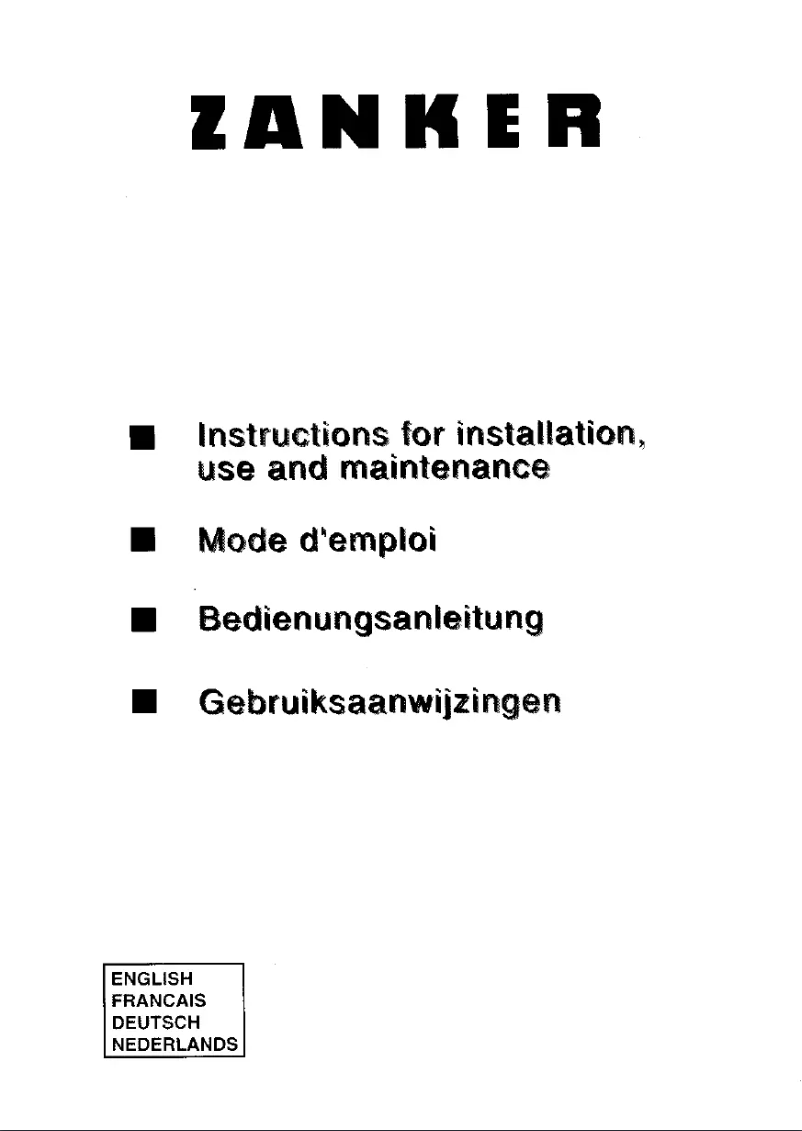 Page 1 de la notice Manuel utilisateur Zanker WF2040