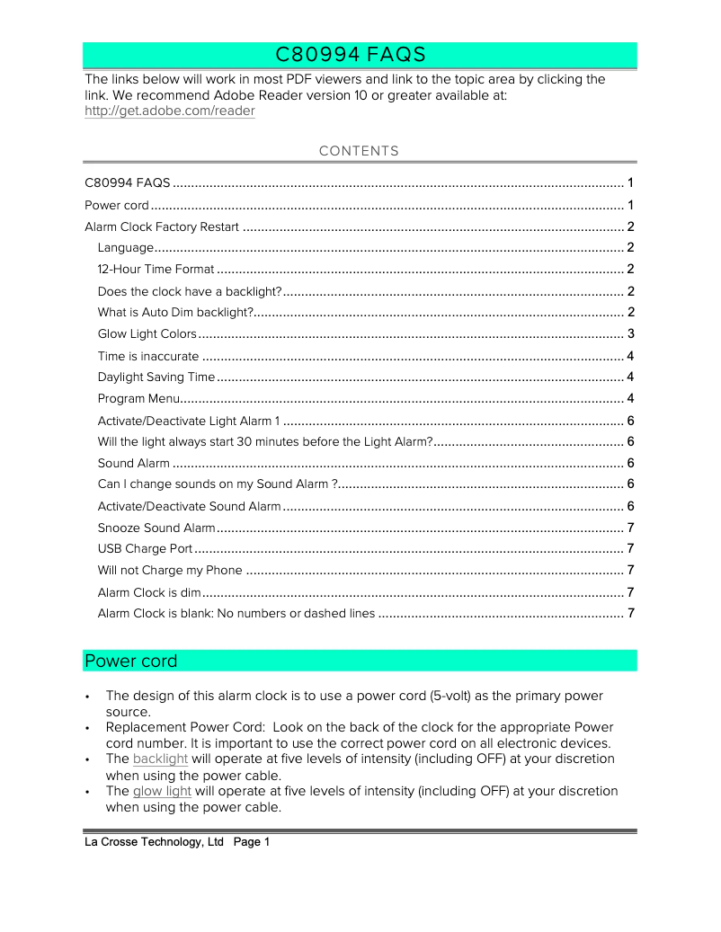 Image de la première page du manuel de l'appareil C80994