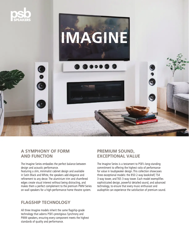 Page 1 of the manual Technical Sheet PSB Imagine T54