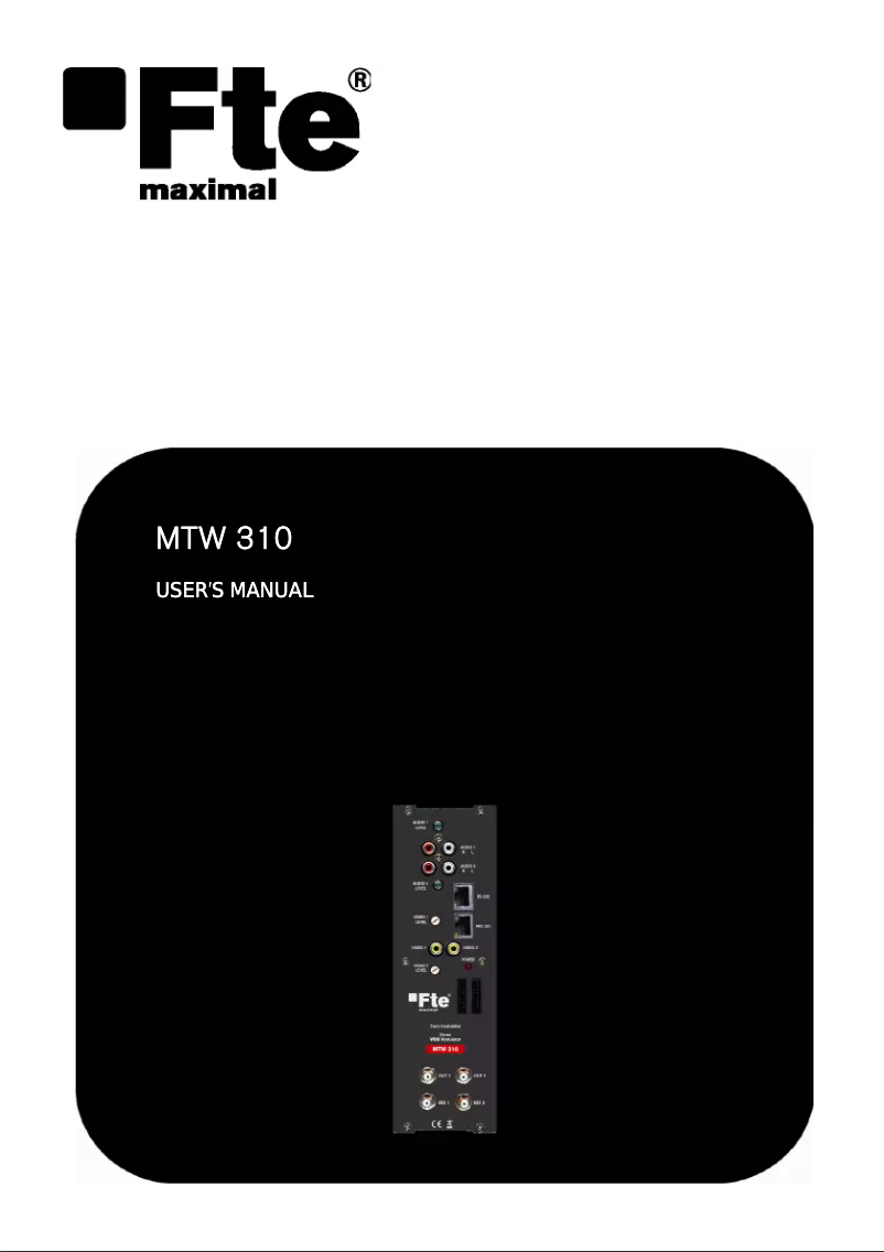 Image de la première page du manuel de l'appareil MWT 310