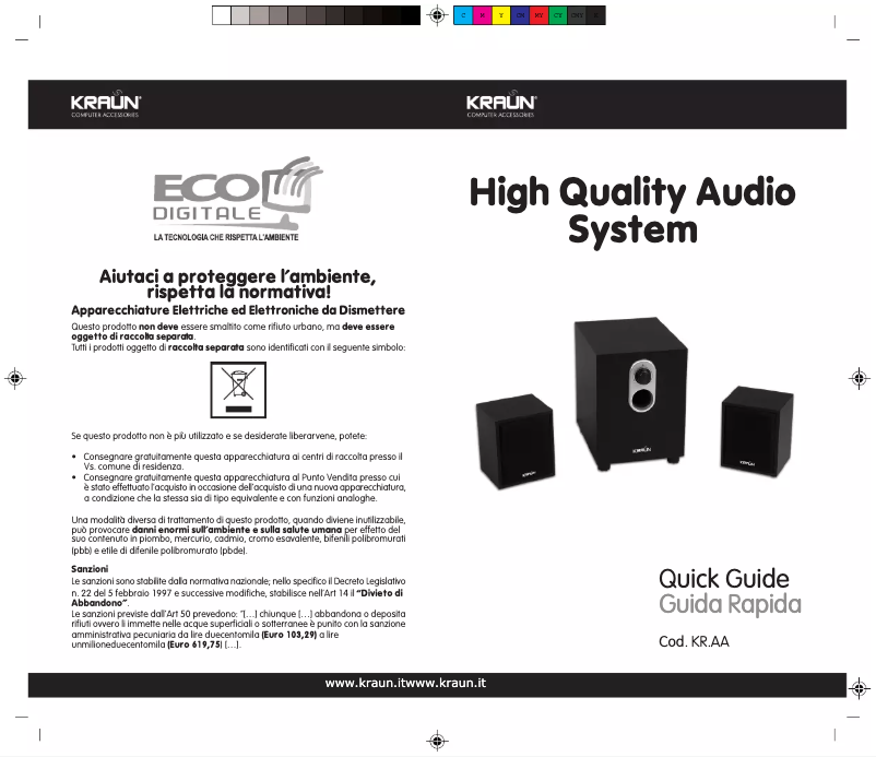 Page 1 de la notice Manuel utilisateur Kraun KR.AA