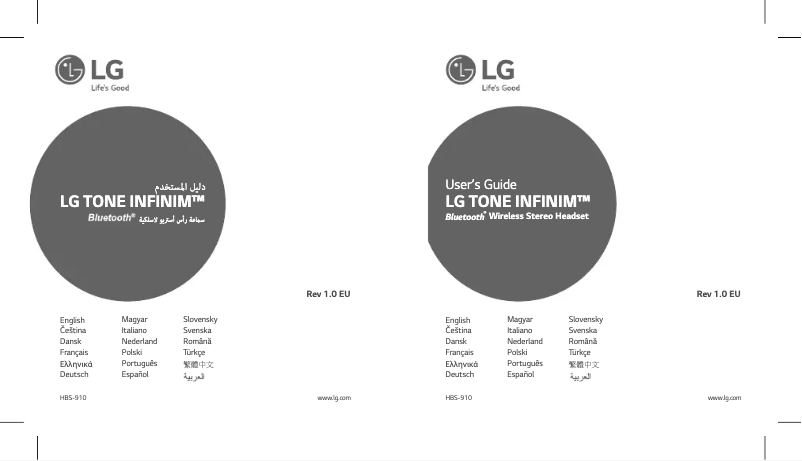 Image de la première page du manuel de l'appareil Tone Infinim HBS-910
