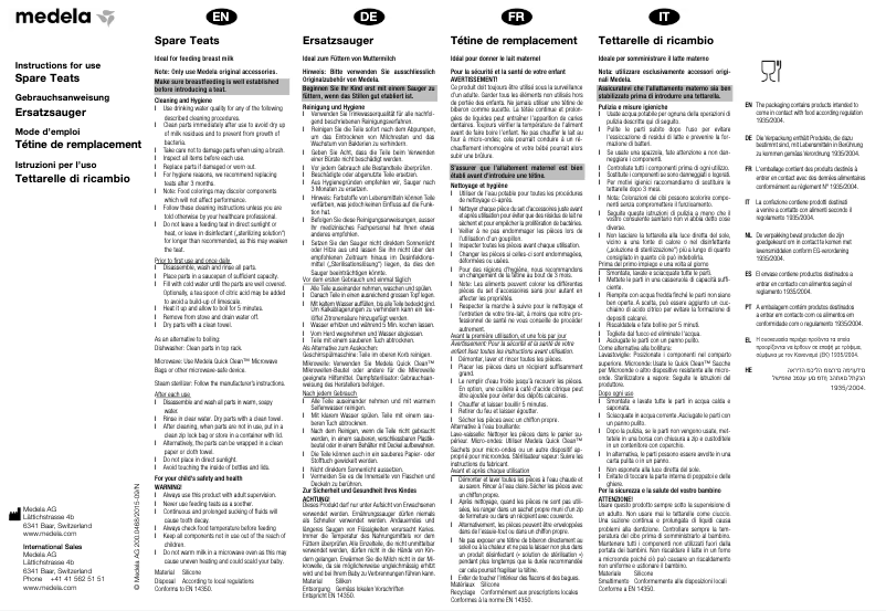 Página 1 del manual Manual de usuario Medela Medium Flow