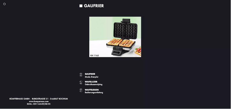 Image de la première page du manuel de l'appareil KH 1163