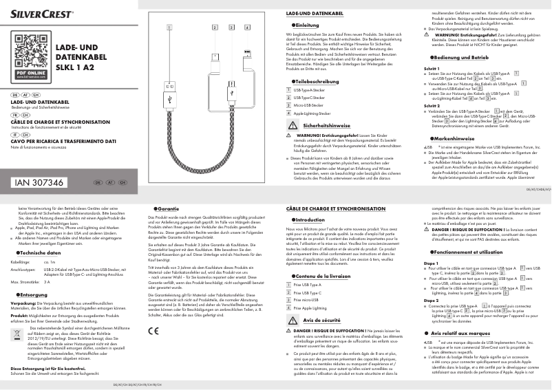 Page n°1 - Manuel utilisateur SilverCrest SKTM 6 A1
