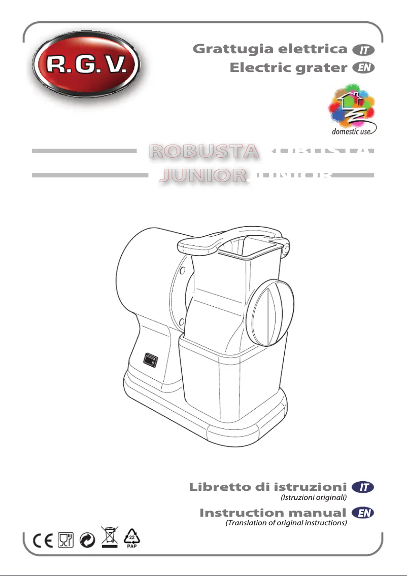 Page n°1 - Manuel utilisateur RGV Robusta Junior