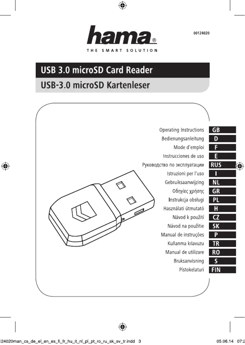 Image de la première page du manuel de l'appareil USB 3.0 microSD-Kartenleser