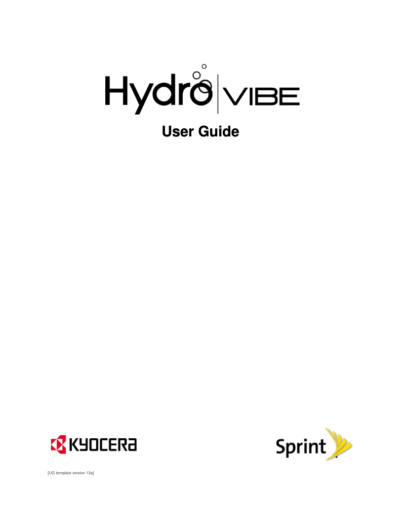 Page 1 de la notice Manuel utilisateur Kyocera Hydro Vibe
