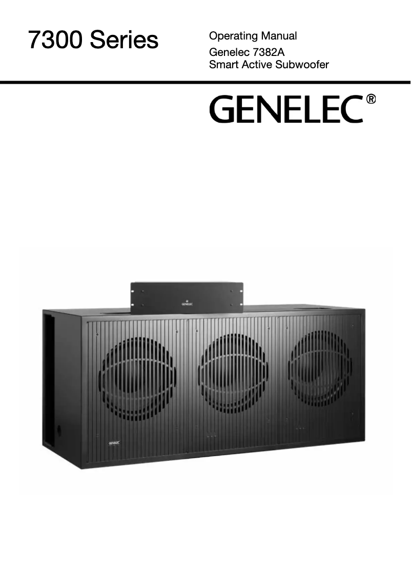Page 1 de la notice Manuel utilisateur Genelec 7382AP