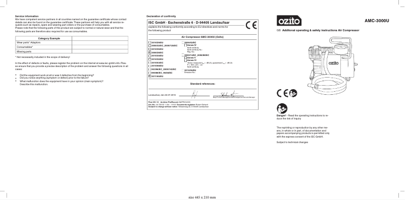 Image de la première page du manuel de l'appareil AMC-3000U