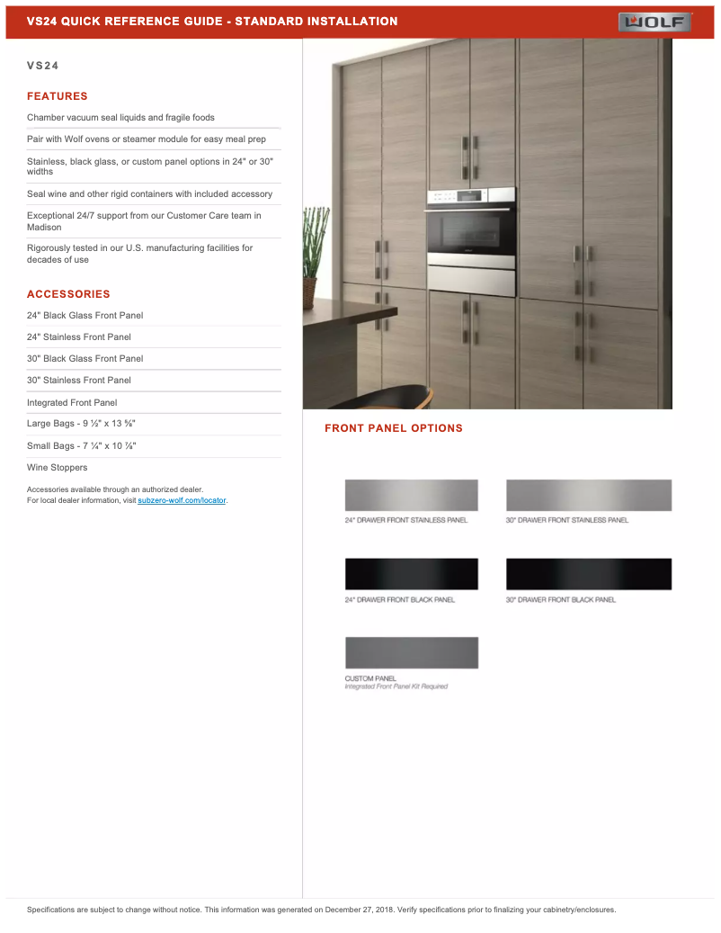 Page n°1 - Fiche technique Wolf VS24