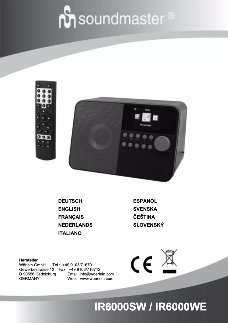 Page 1 de la notice Manuel utilisateur Soundmaster IR6000SW