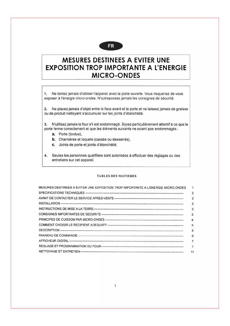 Page 1 de la notice Manuel utilisateur Bluesky BMG 25-8EL