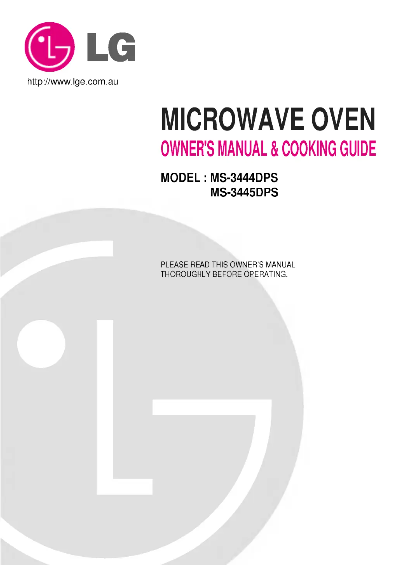 Page 1 de la notice Manuel utilisateur LG MS-3445DPS