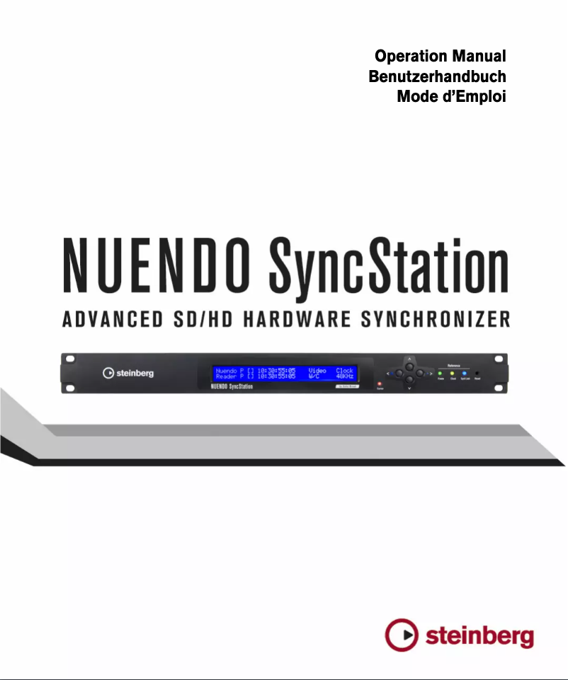 Page 1 de la notice Manuel utilisateur Steinberg Nuendo SyncStation