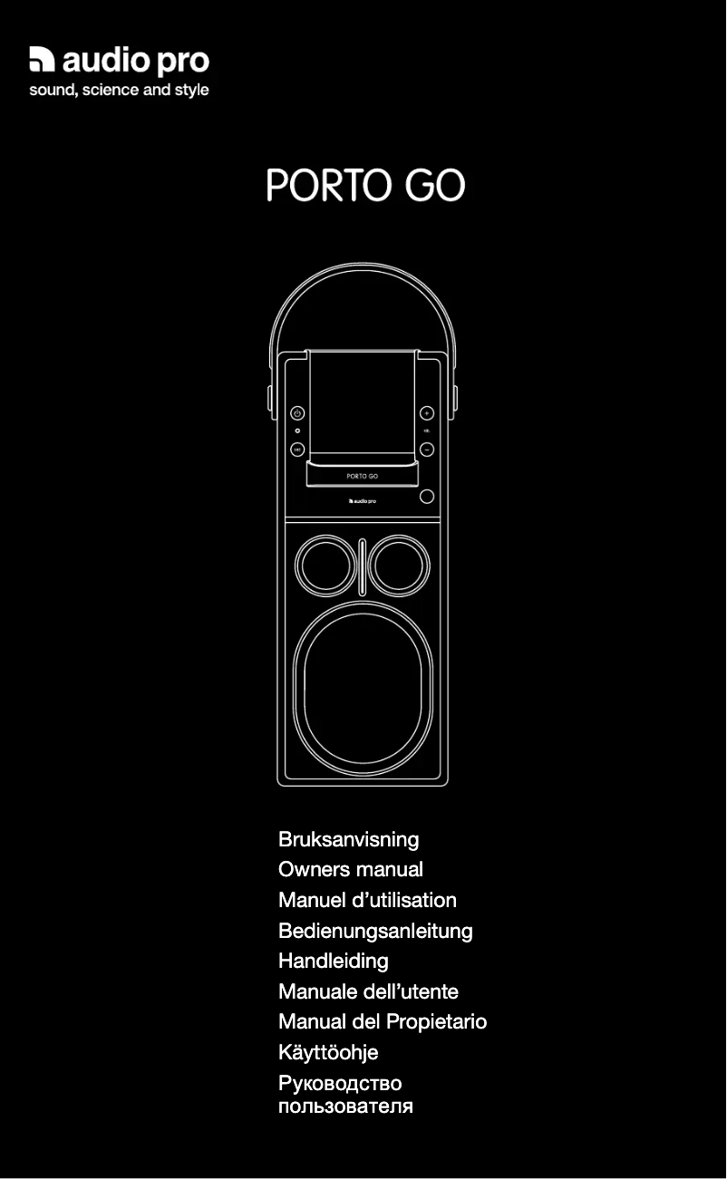 Page n°1 - Manuel utilisateur Audio Pro Porto Go