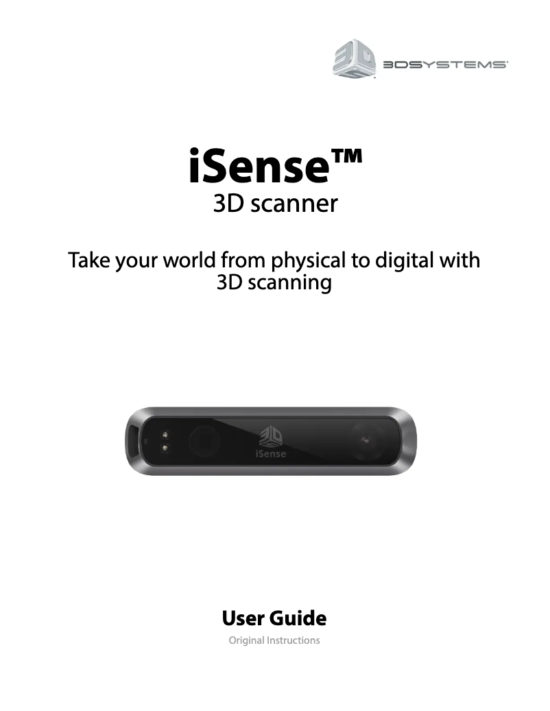 Page n°1 - Manuel utilisateur 3D Systems iSense