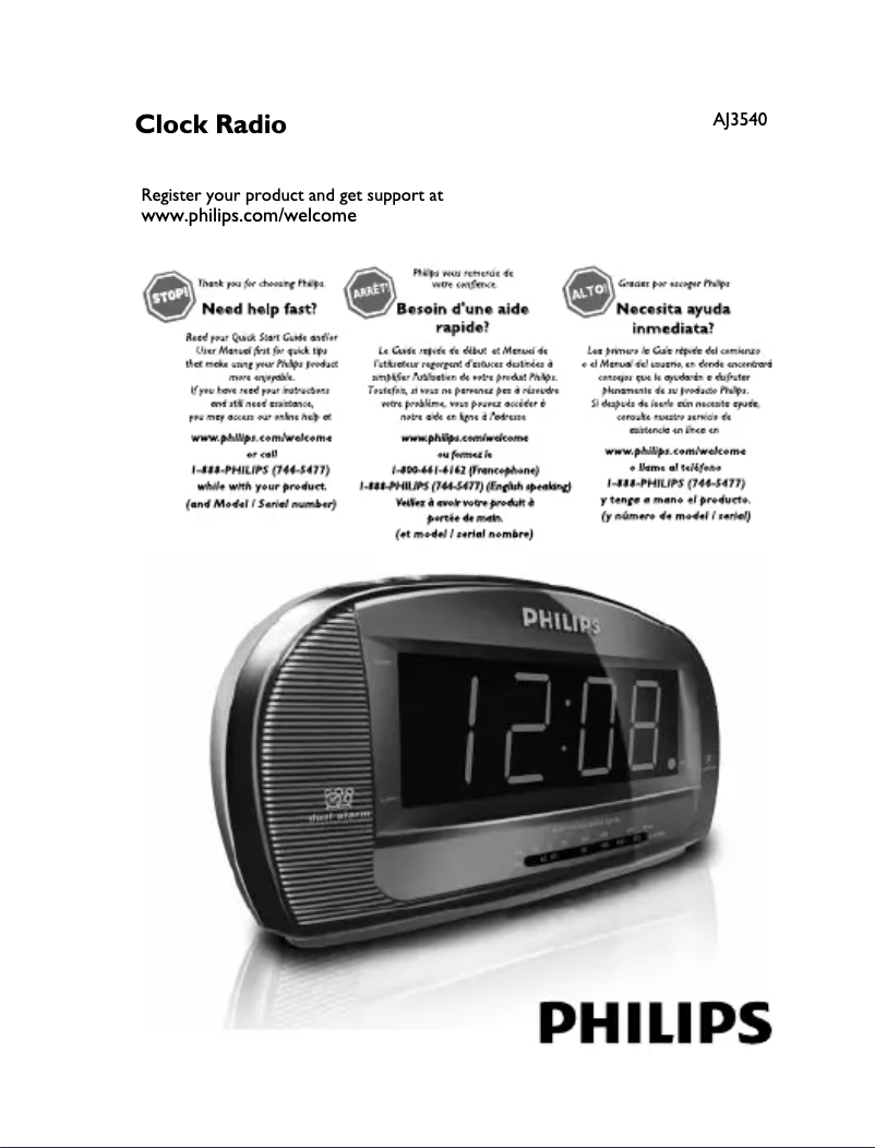 Imagen de la primera página del manual del dispositivo AJ3540