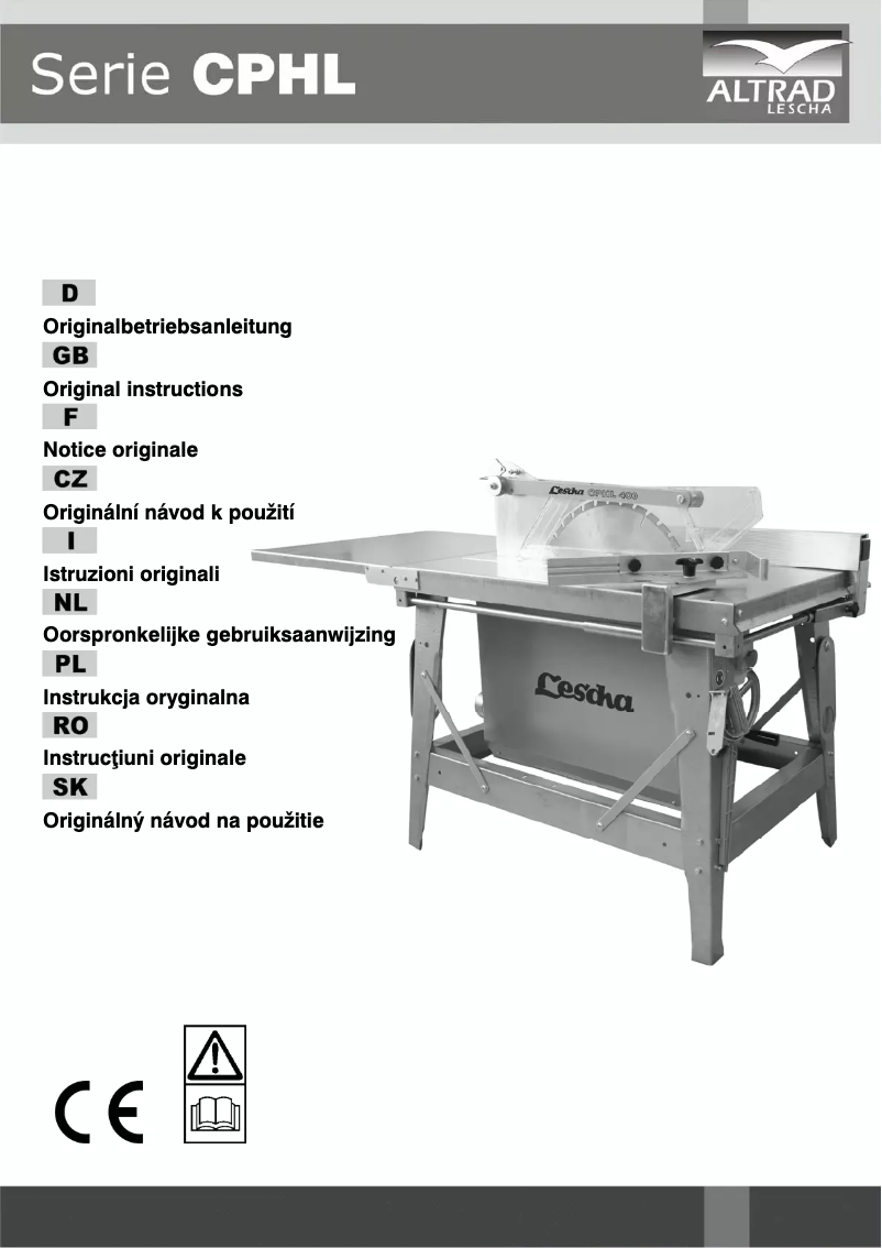 Imagen de la primera página del manual del dispositivo CPHL 500