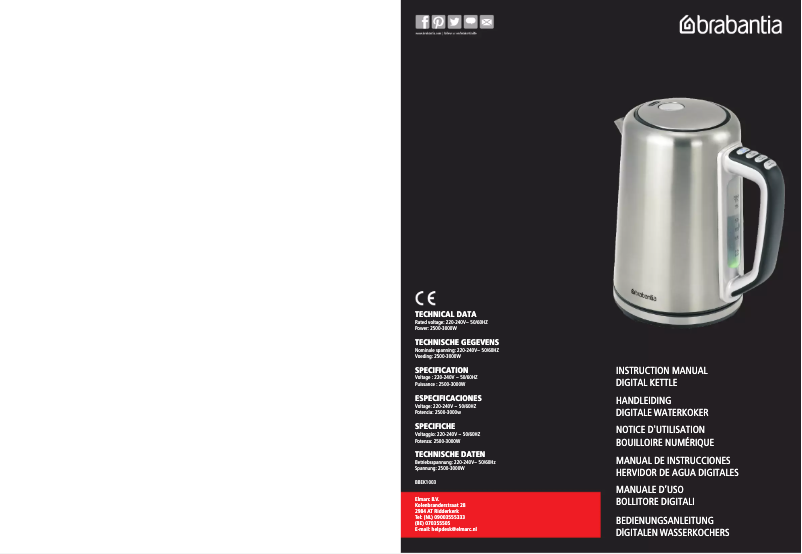 Page n°1 - Manuel utilisateur Brabantia BBEK1003