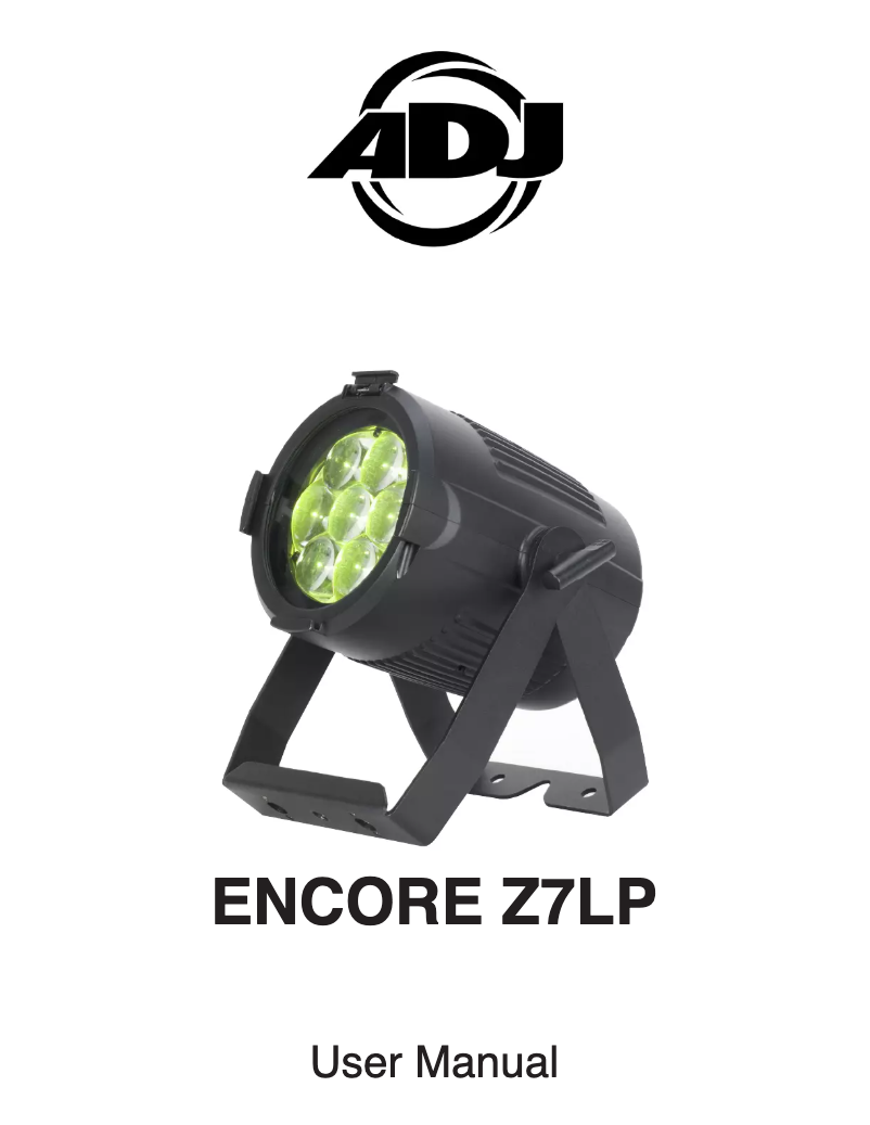 Page 1 de la notice Manuel utilisateur Adj Encore Z7LP