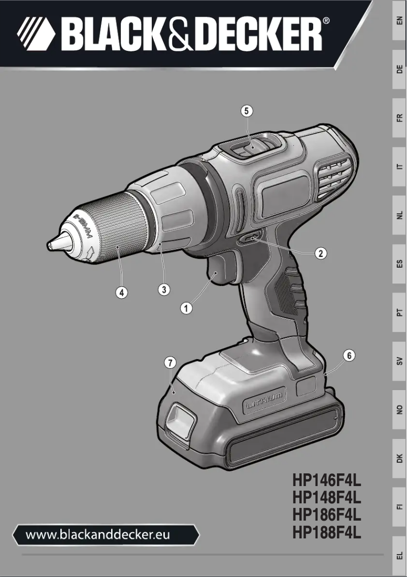 Page n°1 - Manuel utilisateur Black & Decker HP144F4L