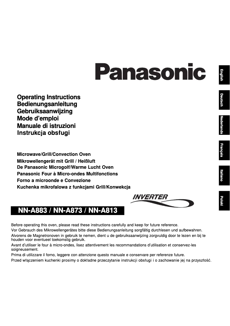 Page 1 de la notice Manuel utilisateur Panasonic NN-A813