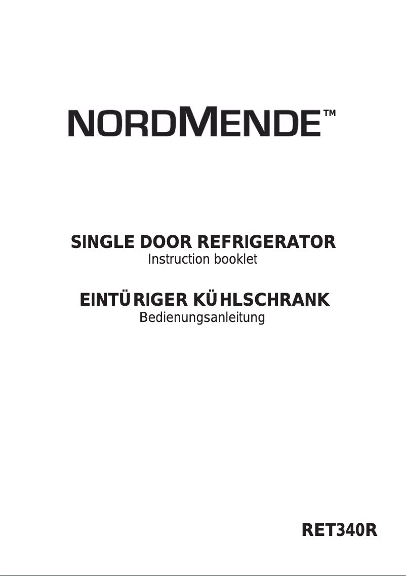 Page n°1 - Manuel utilisateur Nordmende RET340R