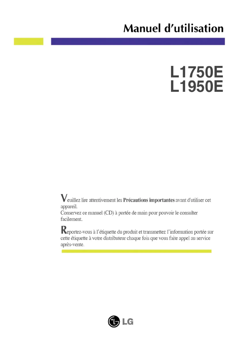 Image de la première page du manuel de l'appareil L1750E-GF
