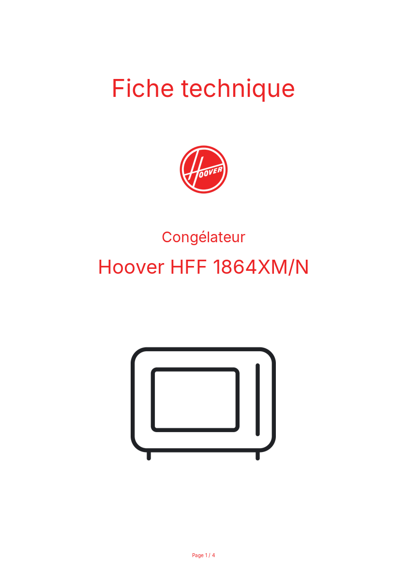 Image de la première page du manuel de l'appareil HFF 1864XM/N