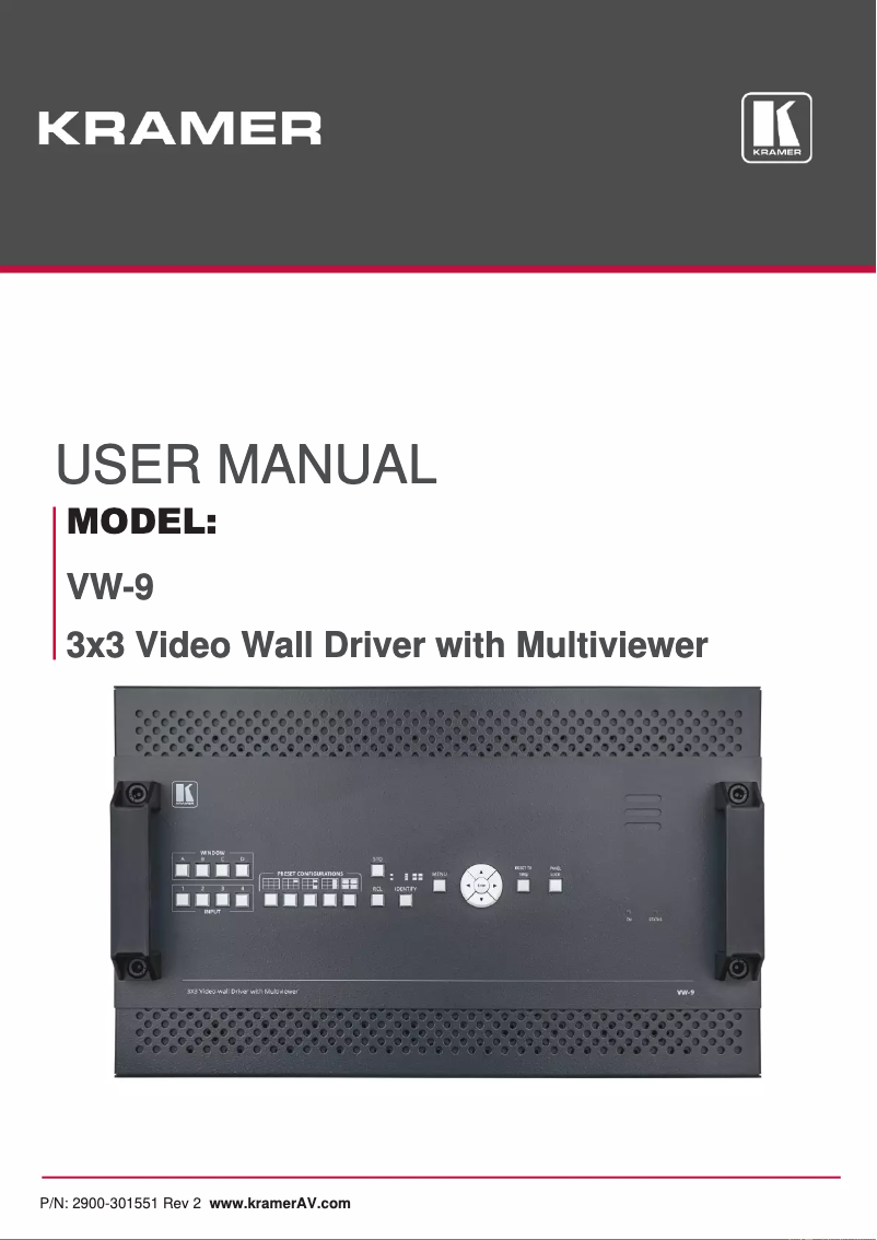 Page n°1 - Manuel utilisateur Kramer VW-9