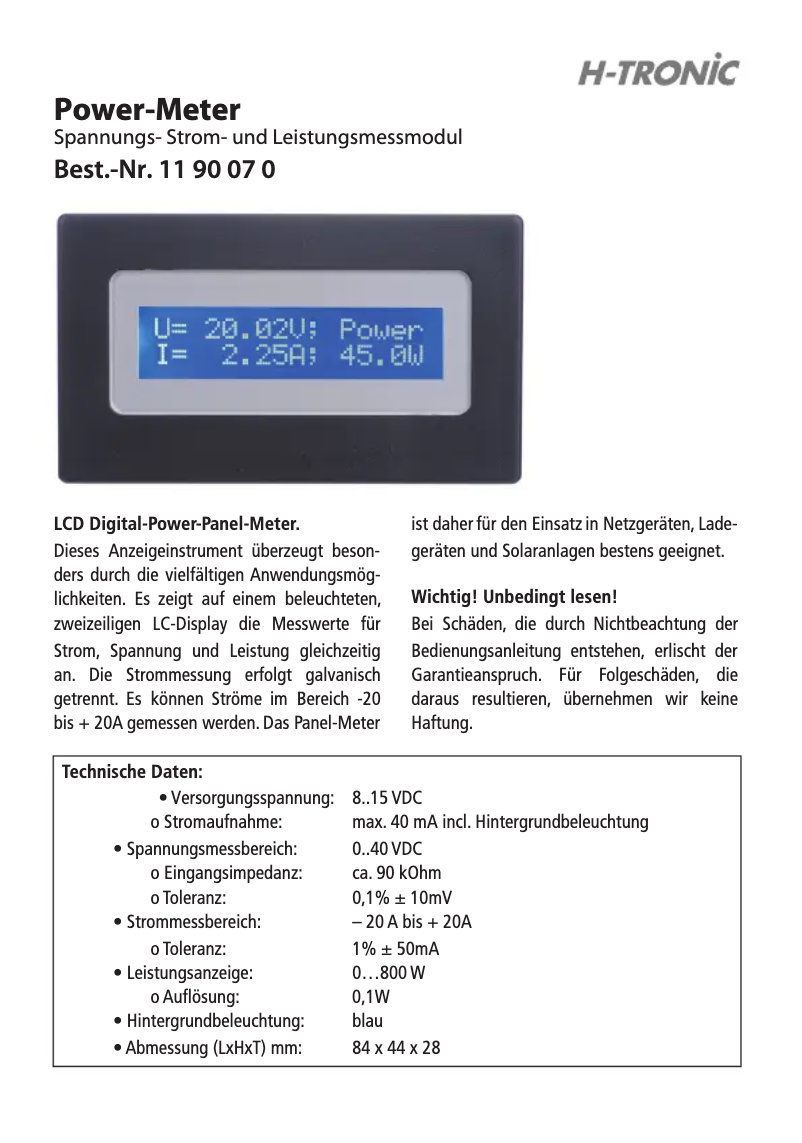 Image de la première page du manuel de l'appareil PM 4020