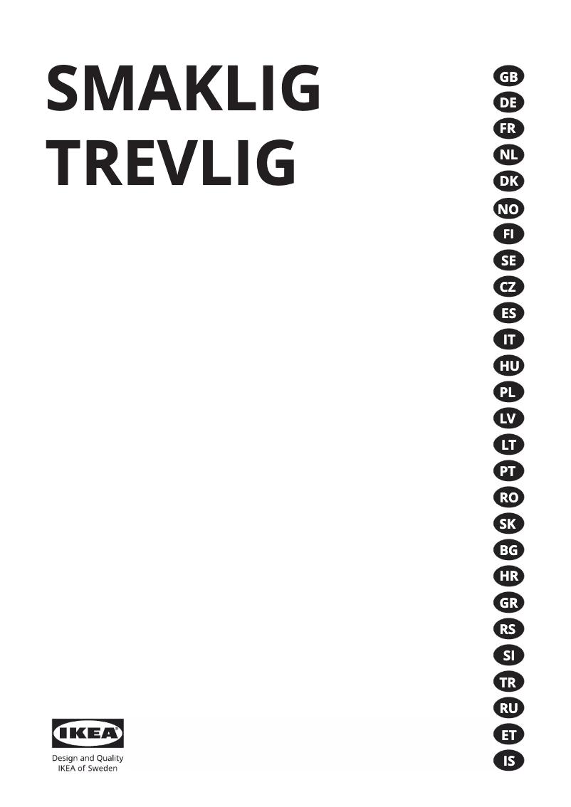 Image de la première page du manuel de l'appareil TREVLIG