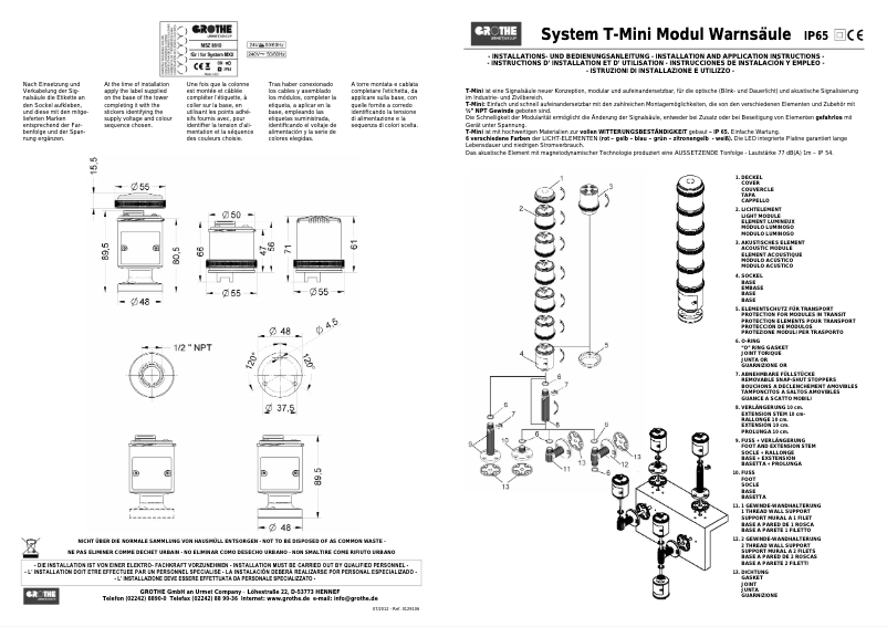 Page 1 de la notice Manuel utilisateur Grothe MWB 8626