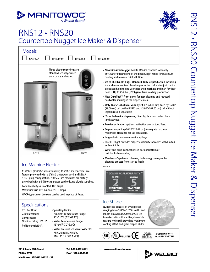 Image de la première page du manuel de l'appareil RNS-20A