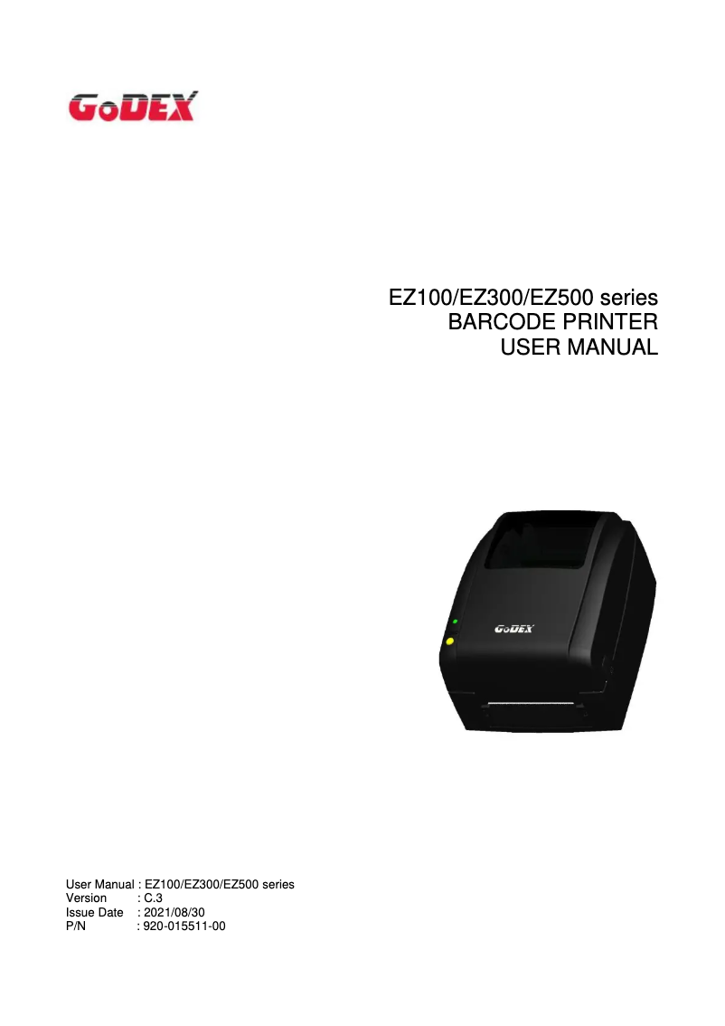 Page n°1 - Manuel utilisateur Godex EZ120