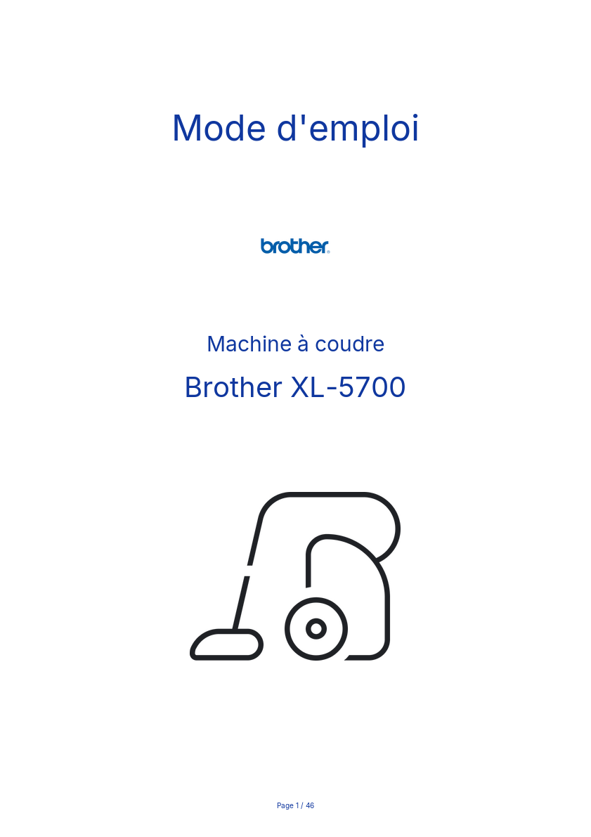 Image de la première page du manuel de l'appareil XL-5700