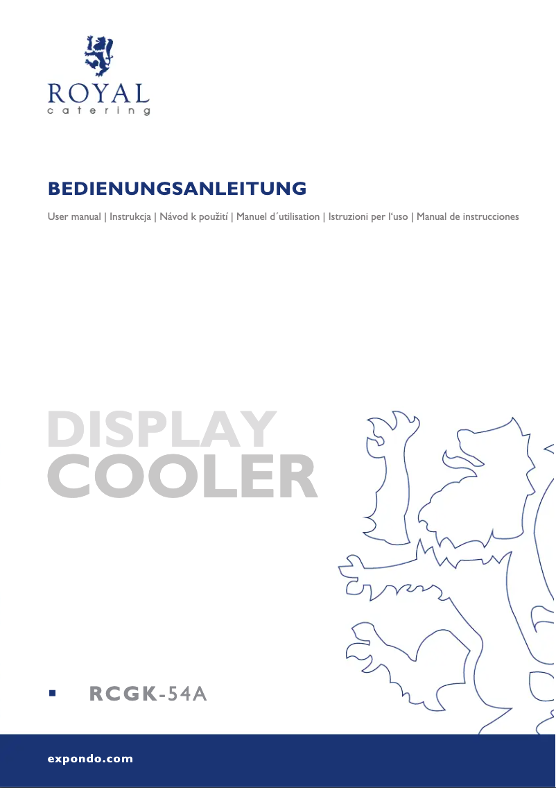 Image de la première page du manuel de l'appareil RCGK-54A