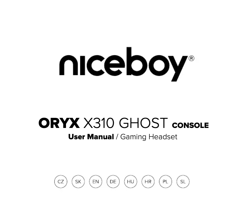 Page 1 de la notice Manuel utilisateur Niceboy ORYX X310 GHOST