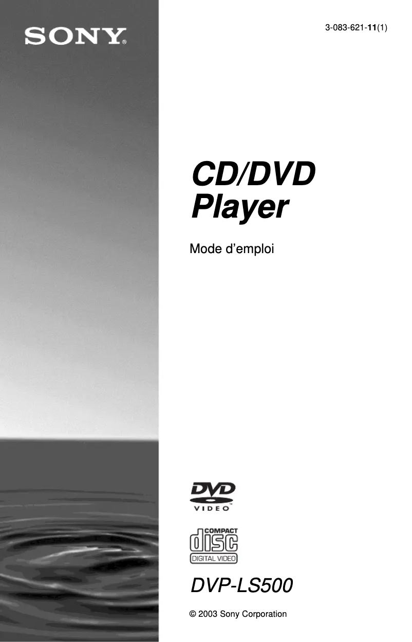 Page n°1 - Manuel utilisateur Sony DVP-LS500