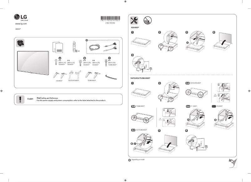 Page n°1 - Manuel utilisateur LG 86UK6500PPB